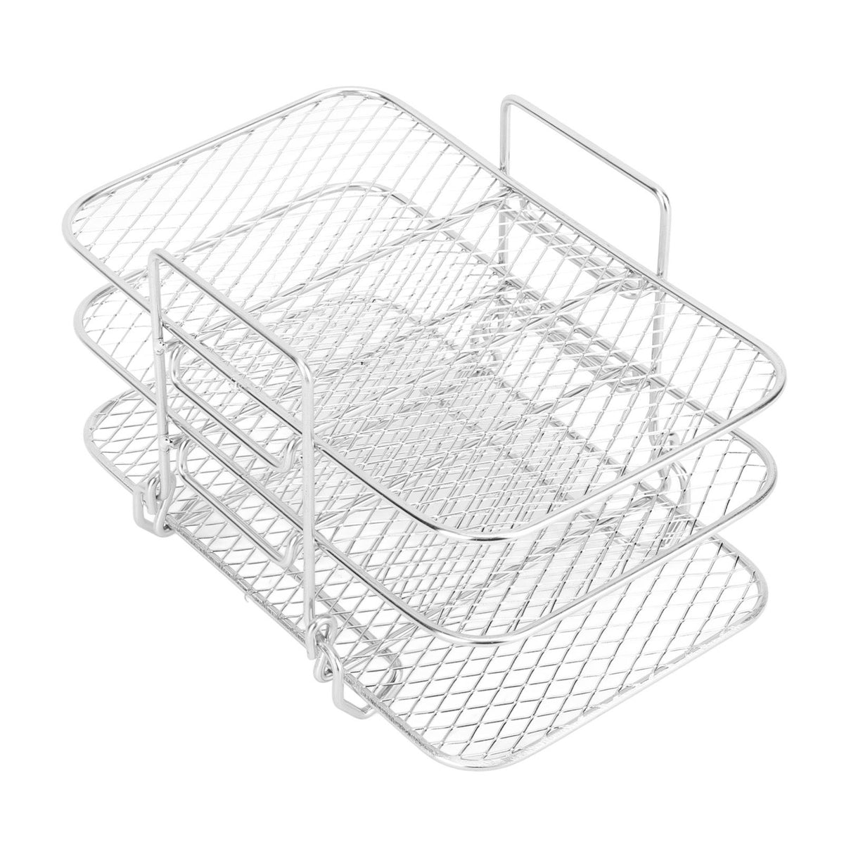 3 Layer Fryer Rack Stainless Steel Stackable Grill Rack 3 Tier Baking Rack for Household Use