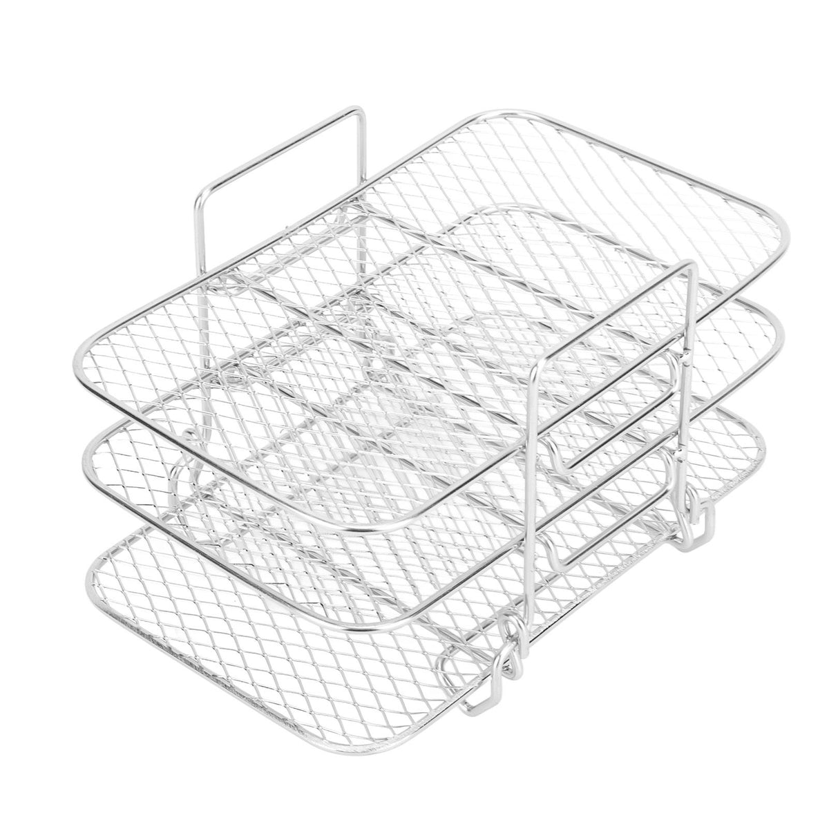 3 Layer Fryer Rack Stainless Steel Stackable Grill Rack 3 Tier Baking Rack for Household Use