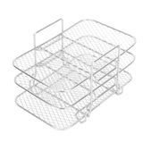 3 Layer Fryer Rack Stainless Steel Stackable Grill Rack 3 Tier Baking Rack for Household Use