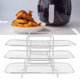 3 Layer Fryer Rack Stainless Steel Stackable Grill Rack 3 Tier Baking Rack for Household Use