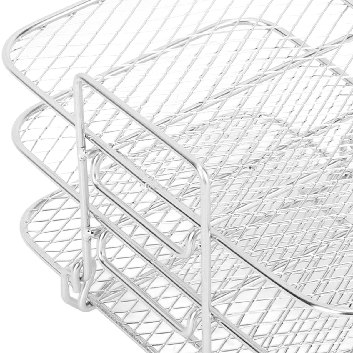 3 Layer Fryer Rack Stainless Steel Stackable Grill Rack 3 Tier Baking Rack for Household Use
