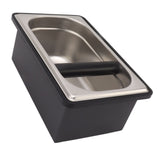 Coffee Knock Box Rubber Coffee Box with Removable Stainless Steel Ground Container for Cafe Bar L