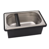 Coffee Knock Box Rubber Coffee Box with Removable Stainless Steel Ground Container for Cafe Bar L - Top-Down View