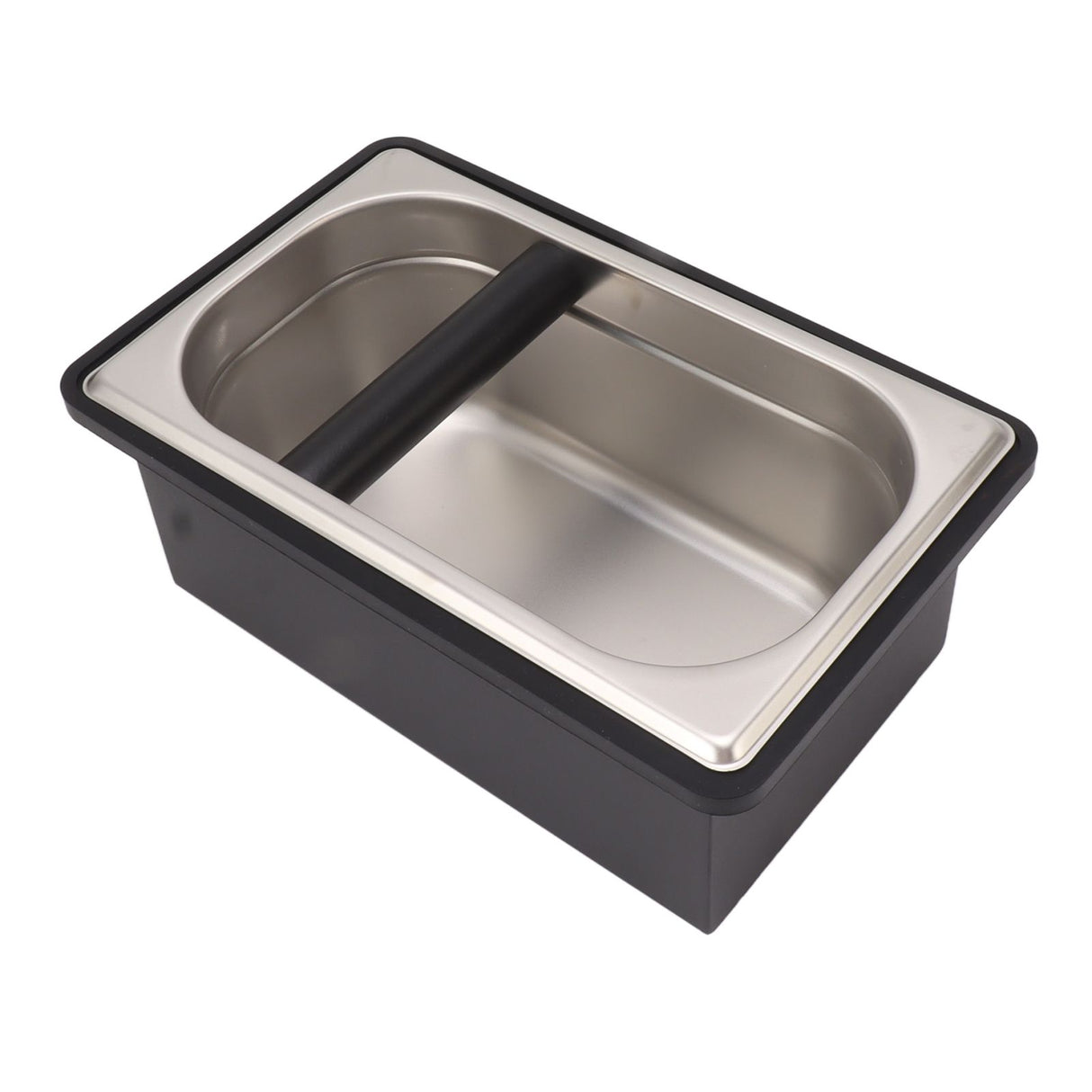 Coffee Knock Box Rubber Coffee Box with Removable Stainless Steel Ground Container for Cafe Bar L