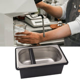 Coffee Knock Box Rubber Coffee Box with Removable Stainless Steel Ground Container for Cafe Bar L