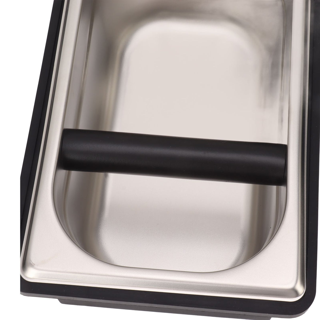 Coffee Knock Box Rubber Coffee Box with Removable Stainless Steel Ground Container for Cafe Bar L