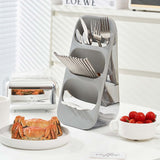 3 Layer Chopsticks Knife Storage Rack Holder Waterproof Knife Storage Drainage Bracket Container Gray - 45-Degree Angle