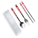 3 Piece Tableware Utensils Set Spoon Forks Chopsticks Rounded Stainless Steel Flatware Cutlery Set with Transparent Box