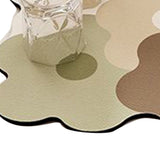 Kitchen Counter Dish Drying Mat Refreshing Cute Elegant Heat Resistant Absorbent Dishes Drain Mat Coffee and White 11.8 X 15.7in - Low Angle