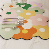 Kitchen Counter Dish Drying Mat Refreshing Cute Elegant Heat Resistant Absorbent Dishes Drain Mat Yellow and Green 11.8 X 15.7in