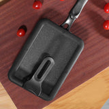 Rectangle Glass Pot Cover Thickened Standable Visible Silicone Rectangle Pan Lid Black 13 X 18cm / 5.1 X 7.1in - Rear View