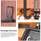 Rectangle Glass Pot Cover Thickened Standable Visible Silicone Rectangle Pan Lid Black 15 X 18cm / 5.9 X 7.1in - Extra Image