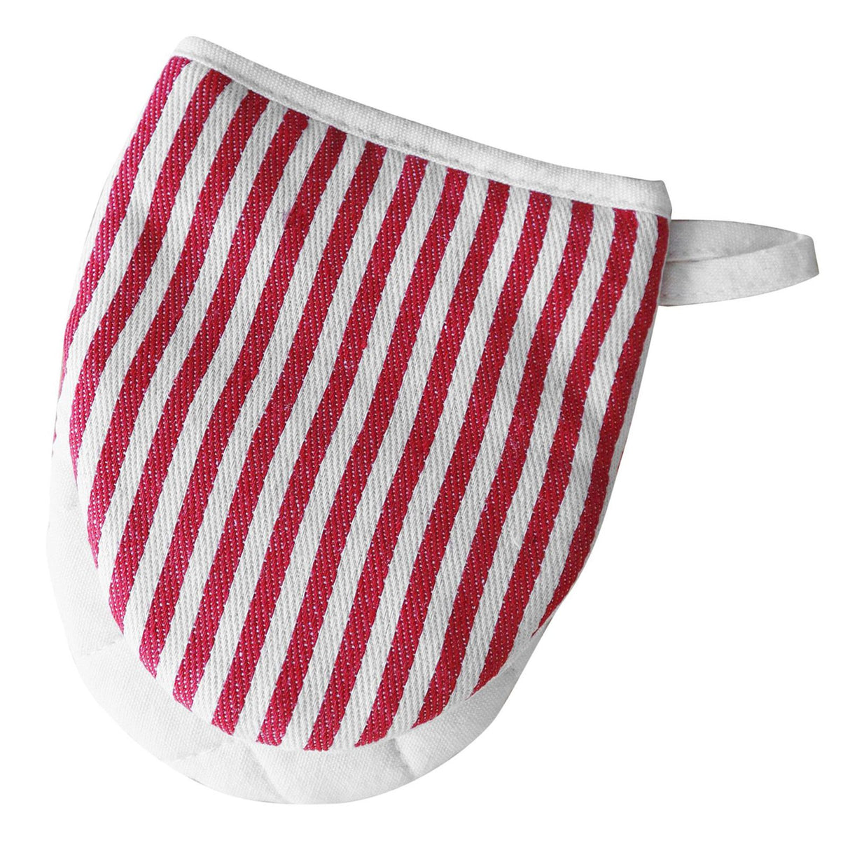 Microwave Oven Gloves Heat Resistant Stripe Pattern Thick Cotton Oven Mitts with Lanyard Red