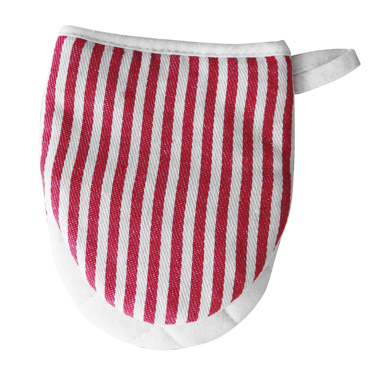 Microwave Oven Gloves Heat Resistant Stripe Pattern Thick Cotton Oven Mitts with Lanyard Red