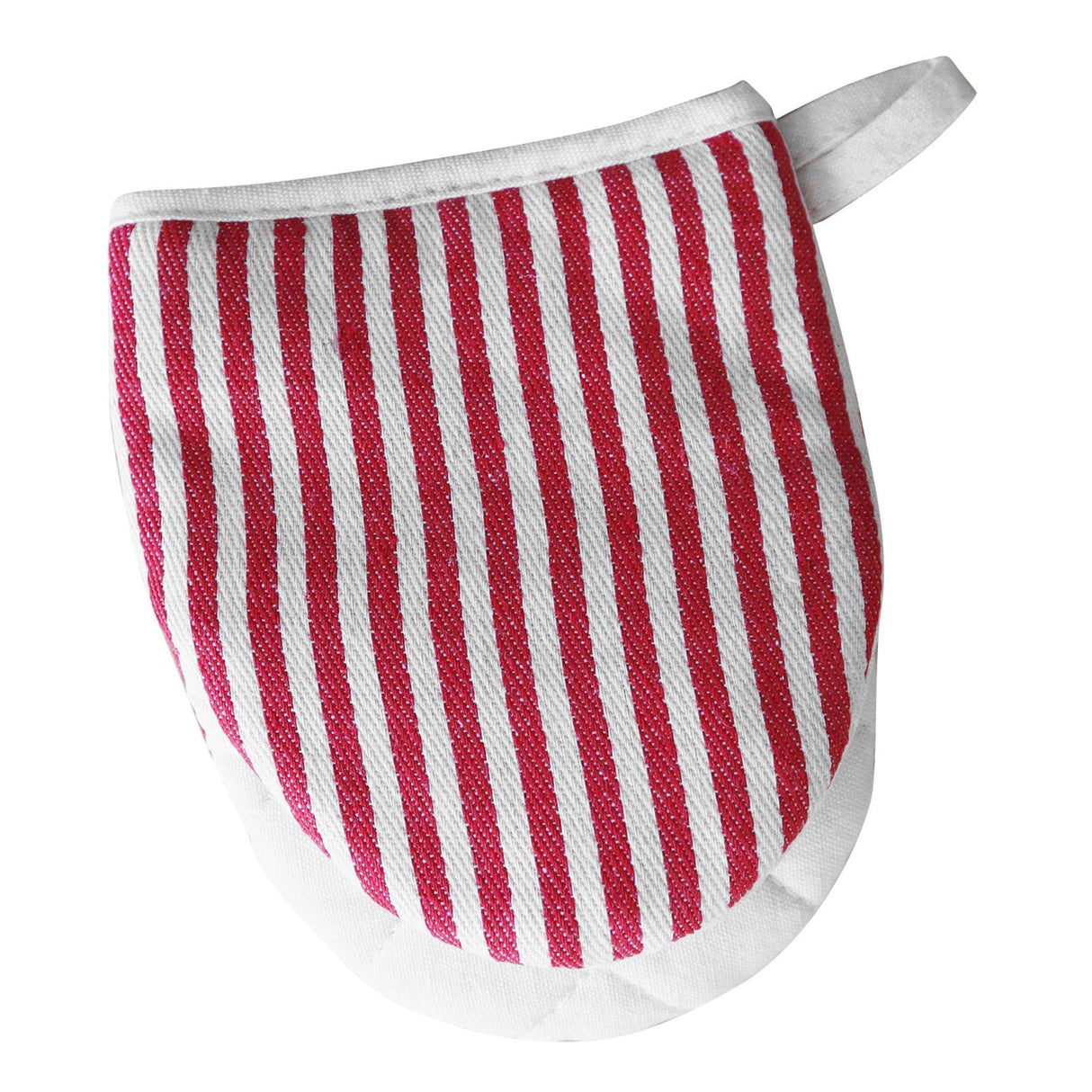Microwave Oven Gloves Heat Resistant Stripe Pattern Thick Cotton Oven Mitts with Lanyard Red