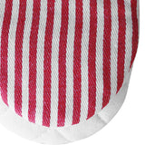 Microwave Oven Gloves Heat Resistant Stripe Pattern Thick Cotton Oven Mitts with Lanyard Red