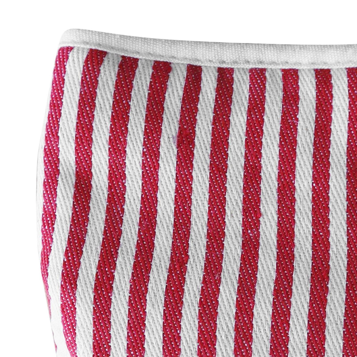Microwave Oven Gloves Heat Resistant Stripe Pattern Thick Cotton Oven Mitts with Lanyard Red