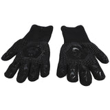 BBQ Gloves Heat Resistant Grilling Gloves Non Slip Oven Gloves Long Kitchen Gloves for Barbecue Baking Black Average Size 26‑35CM