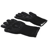 BBQ Gloves Heat Resistant Grilling Gloves Non Slip Oven Gloves Long Kitchen Gloves for Barbecue Baking Black Average Size 26‑35CM
