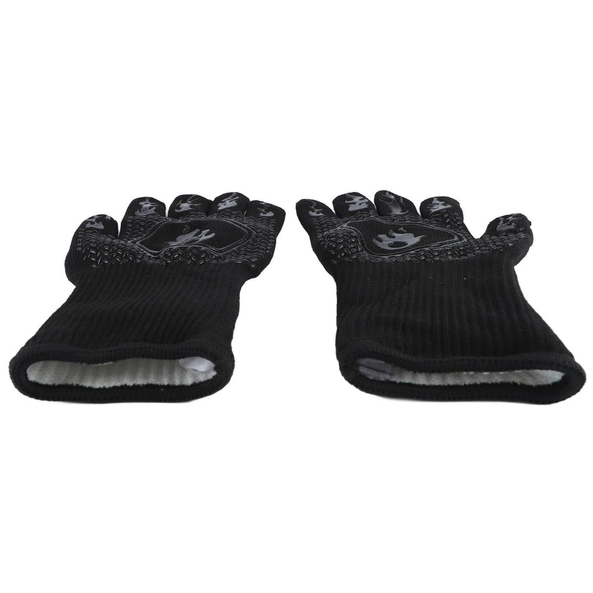 BBQ Gloves Heat Resistant Grilling Gloves Non Slip Oven Gloves Long Kitchen Gloves for Barbecue Baking Black Average Size 26‑35CM