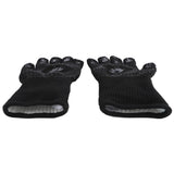 BBQ Gloves Heat Resistant Grilling Gloves Non Slip Oven Gloves Long Kitchen Gloves for Barbecue Baking Black Average Size 26‑35CM