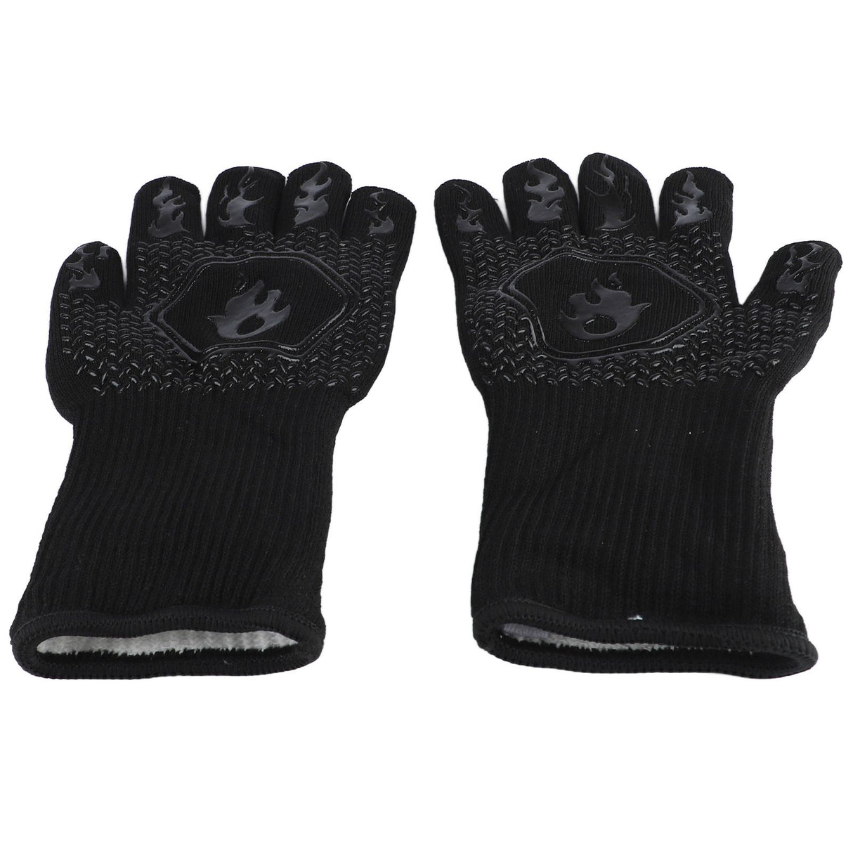 BBQ Gloves Heat Resistant Grilling Gloves Non Slip Oven Gloves Long Kitchen Gloves for Barbecue Baking Black Average Size 26‑35CM