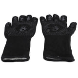 BBQ Gloves Heat Resistant Grilling Gloves Non Slip Oven Gloves Long Kitchen Gloves for Barbecue Baking Black Average Size 26‑35CM