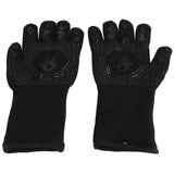 BBQ Gloves Heat Resistant Grilling Gloves Non Slip Oven Gloves Long Kitchen Gloves for Barbecue Baking Black Average Size 26‑35CM