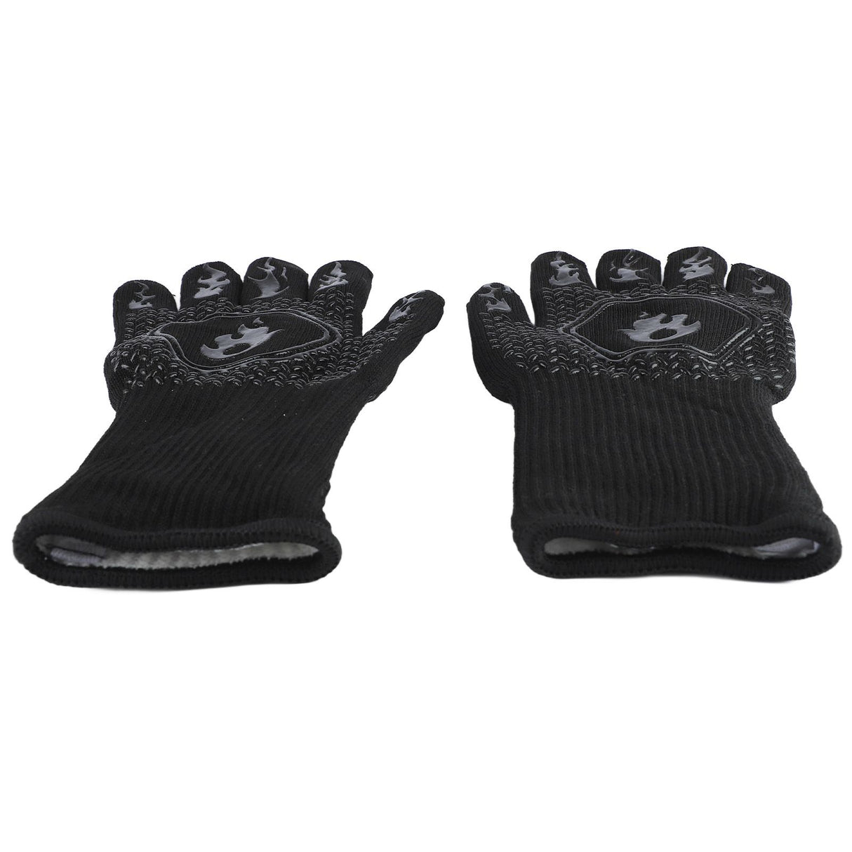 BBQ Gloves Heat Resistant Grilling Gloves Non Slip Oven Gloves Long Kitchen Gloves for Barbecue Baking Black Average Size 26‑35CM