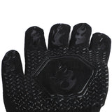 BBQ Gloves Heat Resistant Grilling Gloves Non Slip Oven Gloves Long Kitchen Gloves for Barbecue Baking Black Average Size 26‑35CM