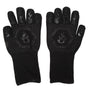 BBQ Gloves Fireproof 800℃ Heat Resistant Double Sided Silicone Large Grill Gloves for Oven Barbecue Cooking Black
