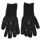 BBQ Gloves Fireproof 800℃ Heat Resistant Double Sided Silicone Large Grill Gloves for Oven Barbecue Cooking Black - 45-Degree Angle