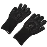 BBQ Gloves Fireproof 800℃ Heat Resistant Double Sided Silicone Large Grill Gloves for Oven Barbecue Cooking Black
