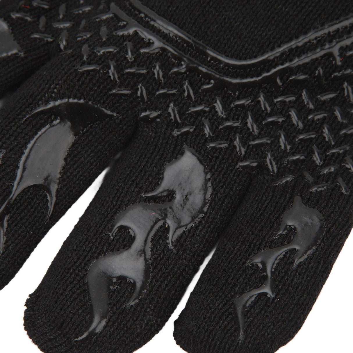 BBQ Gloves Fireproof 800℃ Heat Resistant Double Sided Silicone Large Grill Gloves for Oven Barbecue Cooking Black