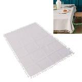 Cotton Linen Tablecloths Waterproof Oilproof Washable Wrinkle Free Tassels Rectangle Dining Table Cloth for Dining Room