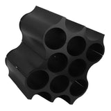 4Pcs Black Red Wine Bottle Rack Holder Simple Looking Decorative Wine Bottle Rack Organizer for Pantry Cabinet - Rear View