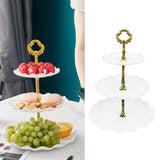 Nordic Style 3 Layer Fruit Plate Tray Plastic 3 Tier Cake Stand Holiday Party Dessert Tray White - 45-Degree Angle