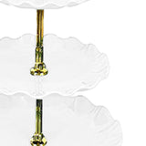 Nordic Style 3 Layer Fruit Plate Tray Plastic 3 Tier Cake Stand Holiday Party Dessert Tray White - Low Angle