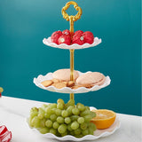 Nordic Style 3 Layer Fruit Plate Tray Plastic 3 Tier Cake Stand Holiday Party Dessert Tray White