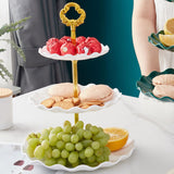 Nordic Style 3 Layer Fruit Plate Tray Plastic 3 Tier Cake Stand Holiday Party Dessert Tray White - Extra Image