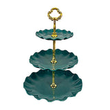 Nordic Style 3 Layer Fruit Plate Tray Plastic 3 Tier Cake Stand Holiday Party Dessert Tray Dark Green