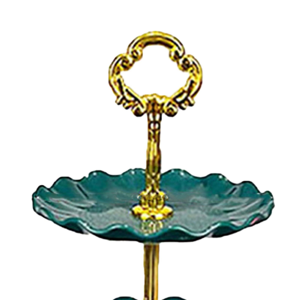 Nordic Style 3 Layer Fruit Plate Tray Plastic 3 Tier Cake Stand Holiday Party Dessert Tray Dark Green