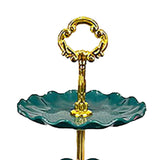 Nordic Style 3 Layer Fruit Plate Tray Plastic 3 Tier Cake Stand Holiday Party Dessert Tray Dark Green - Extra Image