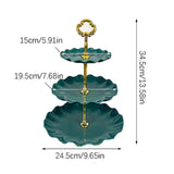 Nordic Style 3 Layer Fruit Plate Tray Plastic 3 Tier Cake Stand Holiday Party Dessert Tray Dark Green