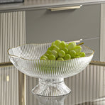 Plastic Footed Fruit Plate with Draining Hole Detachable Base Household Living Room Coffee Table Fruit Candy Snack Display Plate Transparent