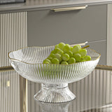 Plastic Footed Fruit Plate with Draining Hole Detachable Base Household Living Room Coffee Table Fruit Candy Snack Display Plate Transparent - 45-Degree Angle