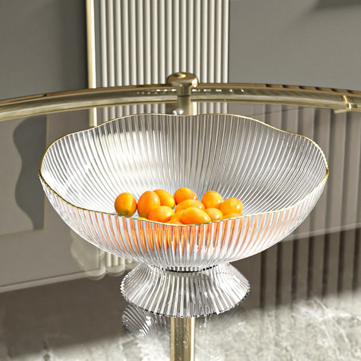 Plastic Footed Fruit Plate with Draining Hole Detachable Base Household Living Room Coffee Table Fruit Candy Snack Display Plate Transparent