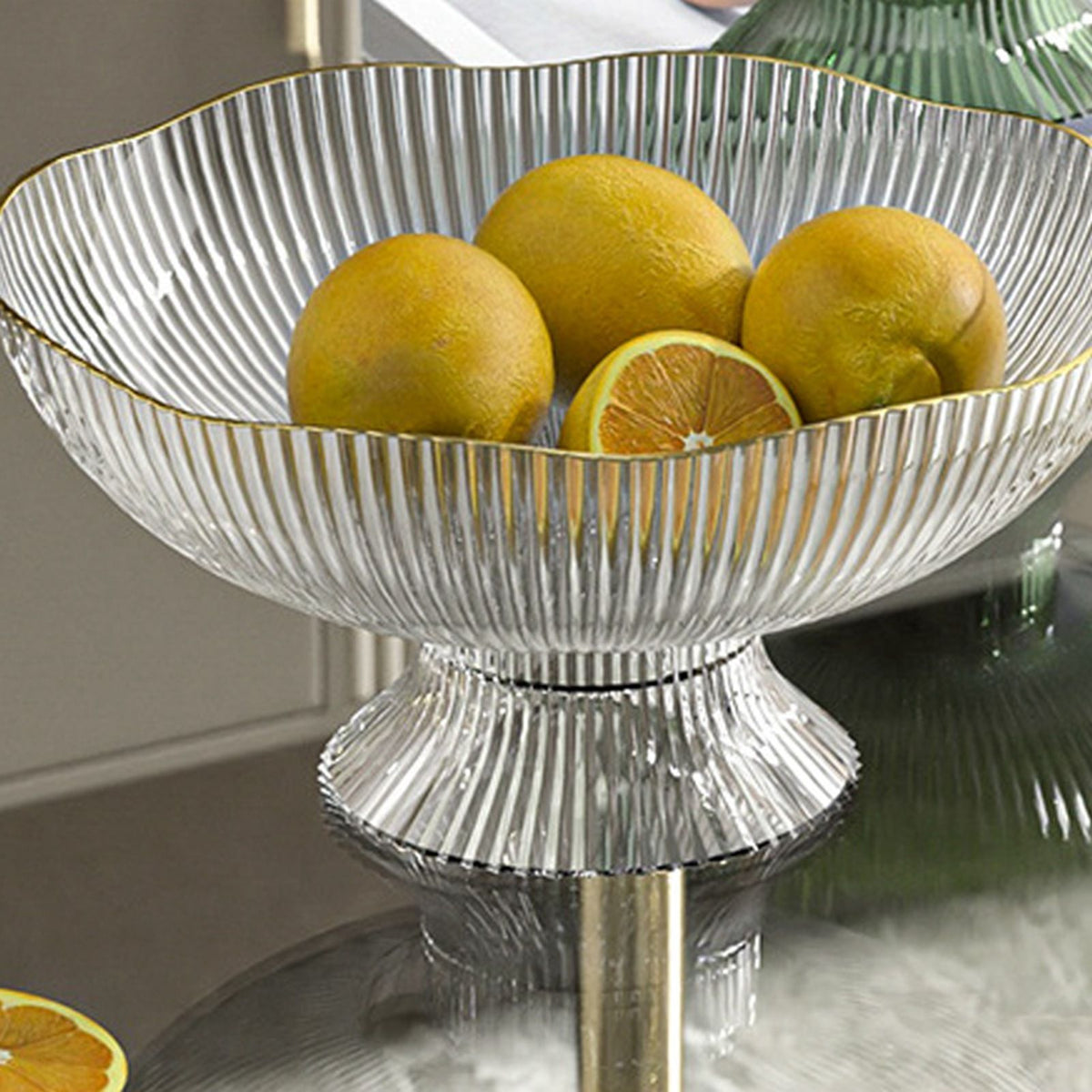 Plastic Footed Fruit Plate with Draining Hole Detachable Base Household Living Room Coffee Table Fruit Candy Snack Display Plate Transparent
