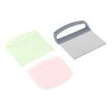 3pcs Dough Scraper Multipurpose Food Grade Safe Dough Cutter for Dough Cake Bread - Front View