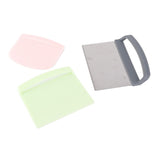 3pcs Dough Scraper Multipurpose Food Grade Safe Dough Cutter for Dough Cake Bread - Top-Down View